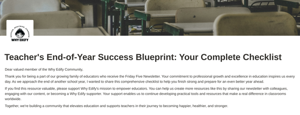 Transform Your End-of-Year Experience: Free Teacher's Success Blueprint